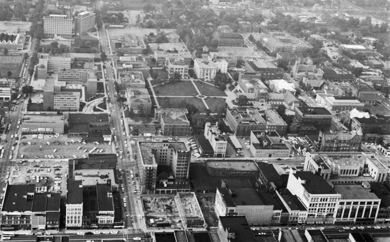 Aerial view of the campus, August 1, 1963