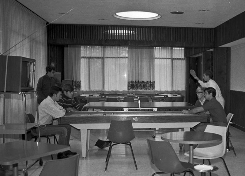 Statesman Towers, playing ping pong, October 28, 1968