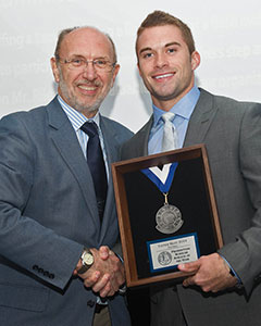 Tanner Riley receiving Scholar Athlete Award in 2014