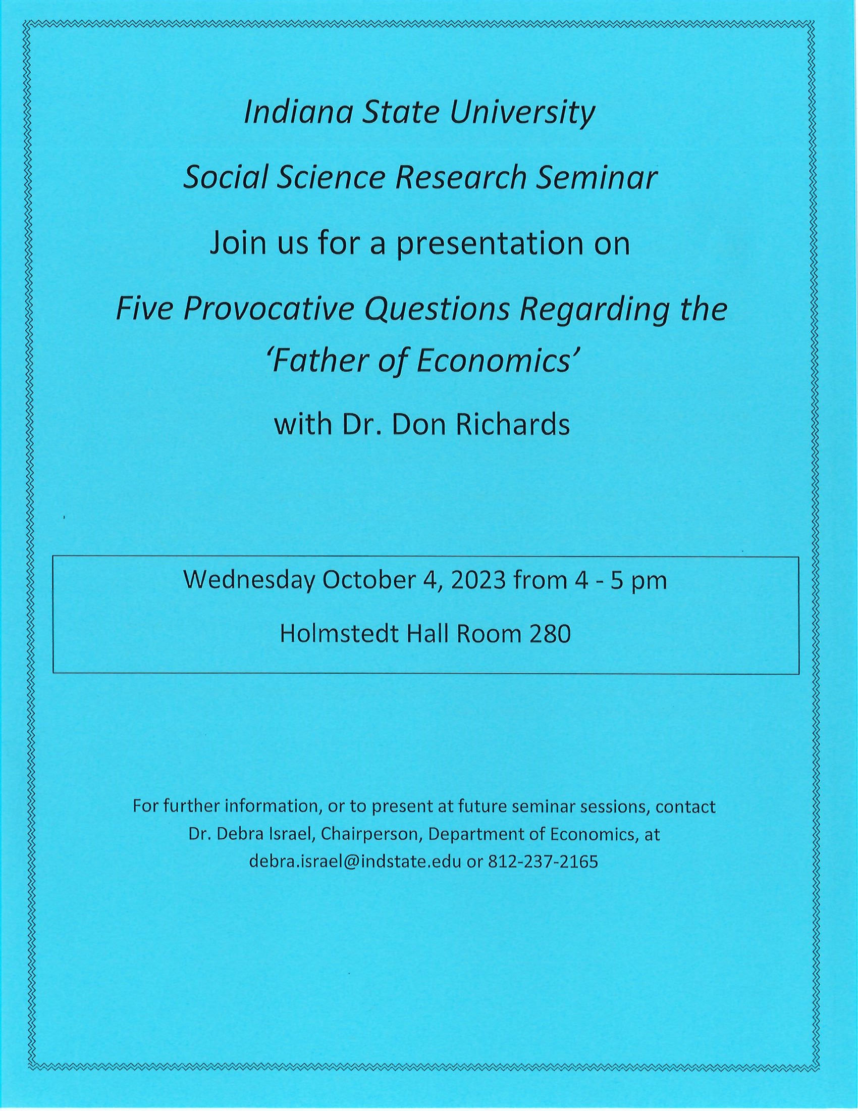 Don Richards Social Research Science Seminar