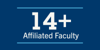 Button image that says 14 plus affiliated faculty
