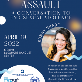 Flyer for Sexual Assault Awareness Month Keynote Speaker