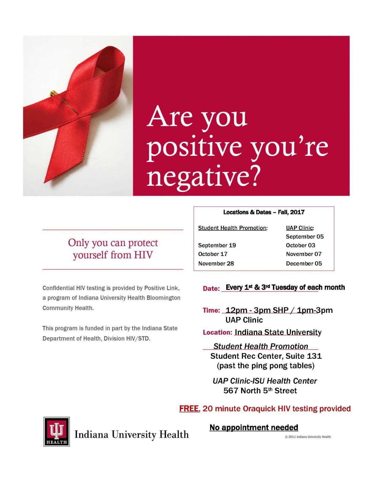 Positive Link Testing Flyer Fall 2017